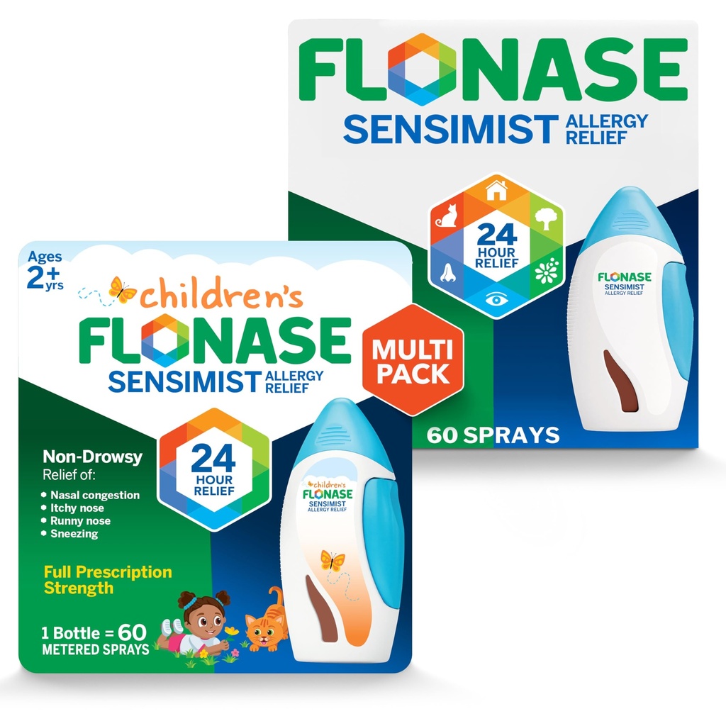 Flonase Sensimist 成人和儿童过敏性鼻喷 -- -- 120个喷雾器(2个瓶子,每瓶60个喷雾器)