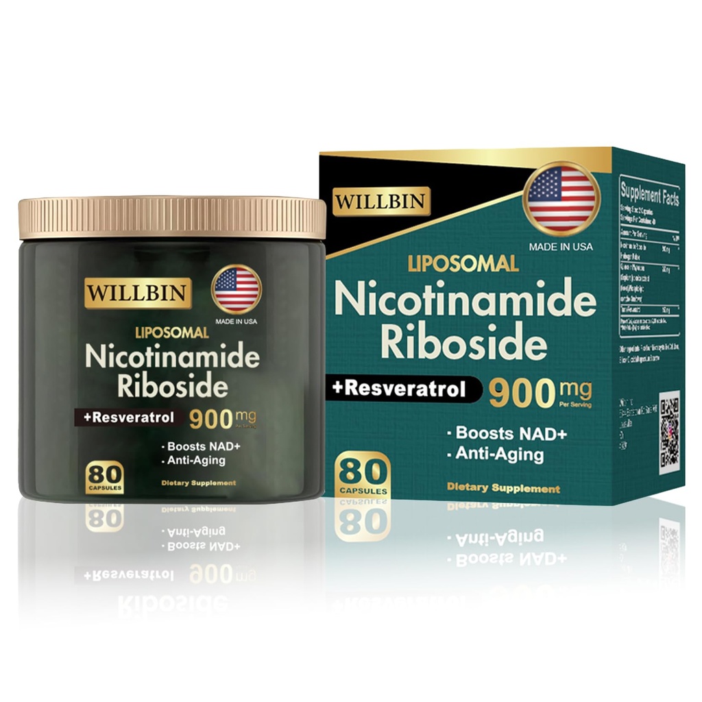 NAD+ 补编 -- -- Liposomal Nicotinamide Riboside、Resveratrol、Quercetin 高纯度NAD 反老龄化、能源、焦点 -- -- 80个卡普尔(40个服务)