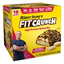 FITCRUNCH Snack尺寸蛋白棒,6-Layer烤肉棒,3克糖和软蛋糕核心(18巴,花生酱)