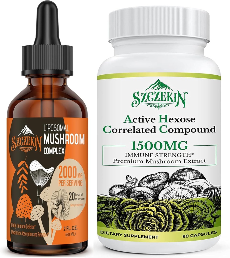 1500 mg 配有2000mg Liposomal 蘑菇复合物的90 mcsules 补充剂