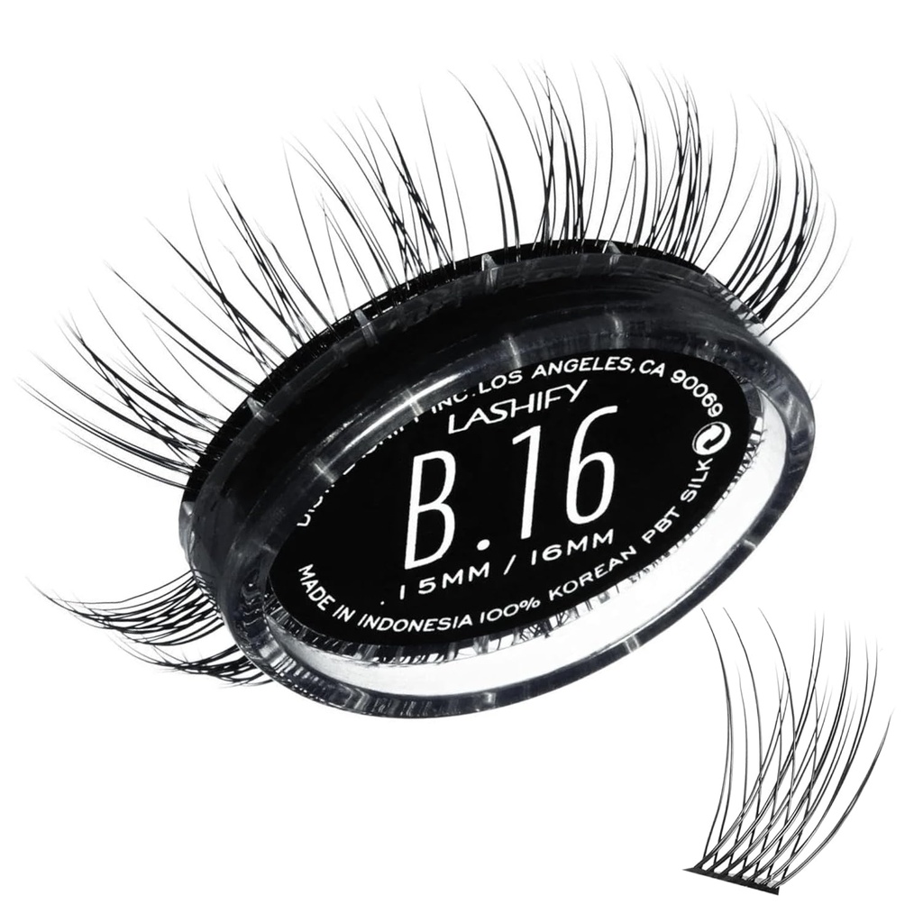 Lashify Bold 16mm Gossamer 眼线扩展重填, 黑色, DIY False Lashes 用于自然外观