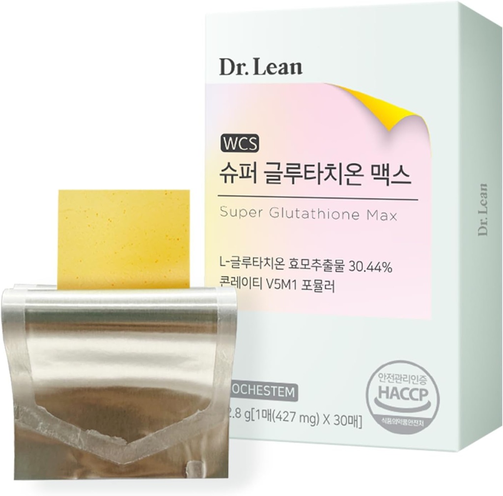Lean Super Glutathione Max博士 – 427mg 高频带带奶 This,Collagen & Hyaluronic Acid QQ 快 Melt ODF,抗氧化剂,皮肤和肝脏支持,K-Beauty,韩国制造(30条)