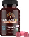 YUM-V的强地球有机维生素D3 Gummys (1000 IU Vitamin D 3 per service, 60 Counter) 骨和免疫支持维生素D Gummys, Vegan Chewable Vitamins (英语).