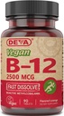 DEVA 营养 Vegan 亚语言快速溶解 B-12 碑, 2500 mcg, 90 计数