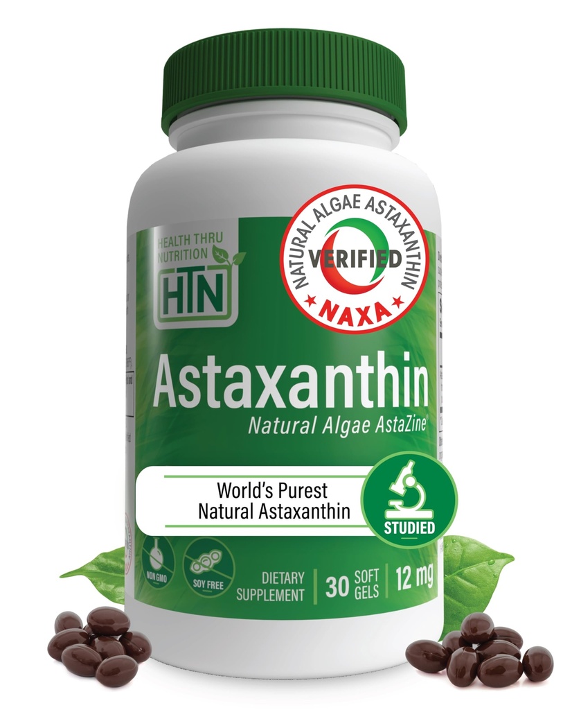 健康 营养 Astaxanthin 三重力量 12mg 补充 30 Softgels → AstaZine 来自原始喜马拉雅水中的藻类有机生长 → 皮肤和视觉支持