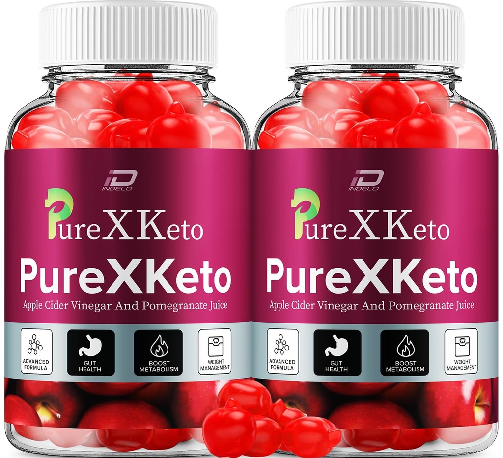 PureXKeto ACV Gummys 饮食补充 - PureX Keto Keto ACV Gummys 配苹果苹果苹果醋和石榴汁,纯X Keto Gummys 评论,高级重量管理(2包 - 120 Gummys)
