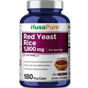 NusaPure红酵母大米 1800mg 180 Veggie Capsules (非GMO, Vegan)