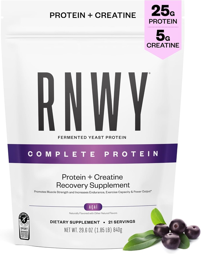25g Acai蛋白 + 5g Creatine Powder, Vegan 植物基蛋白带消化酶以构建和回收, 21 services