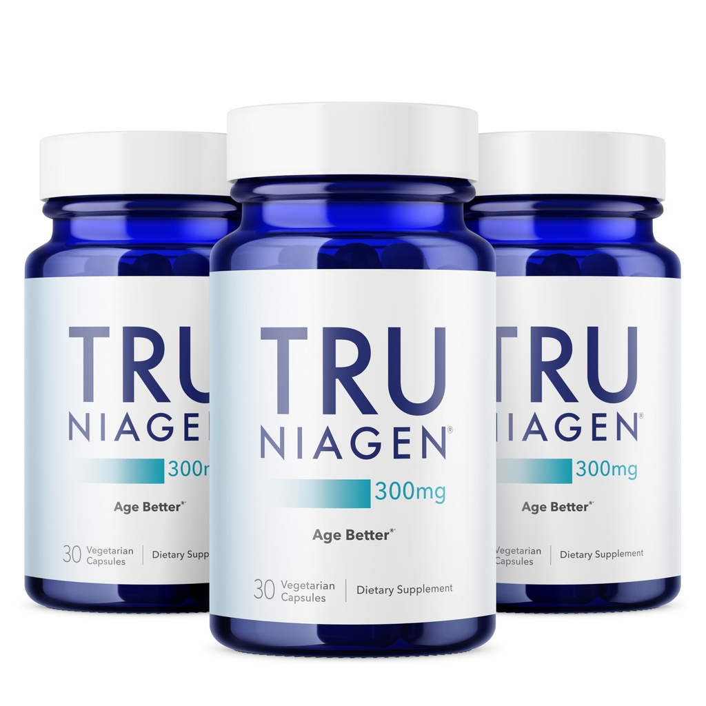 TRU NIAGEN 专利NAD 抗衰老和细胞再生补充,300mg Niagen,30 services QQ支持细胞能量,大脑,肌肉 Nicotinamide Riboside (NR) Take 1 Daily QQ 3瓶