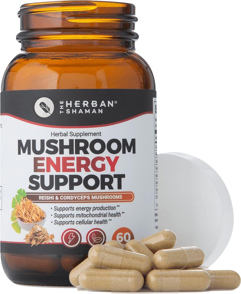 蘑菇补充能源 + 有机蘑菇 草药 Capsules with Reishi, Ginkgo, Rhodiola, Maca, Chinese Ginseng, CoQ10 + More(60 Capsules) 配音: 豆瓣电影上"草药"的資料 (简体中文)