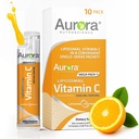 Aurora Nutrascience Mega-Pack Liposomal Vitamin C, 免疫支持, 3,000 mg per service, Vegan, Gluten Free, 非GMO, 10 单服务包, 橙色