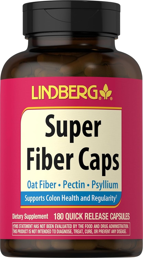 Lindberg 超级纤维补编 + 180 Capsules → Oat, Pectin, & Psyllium → Non-GMO & Gluten Free