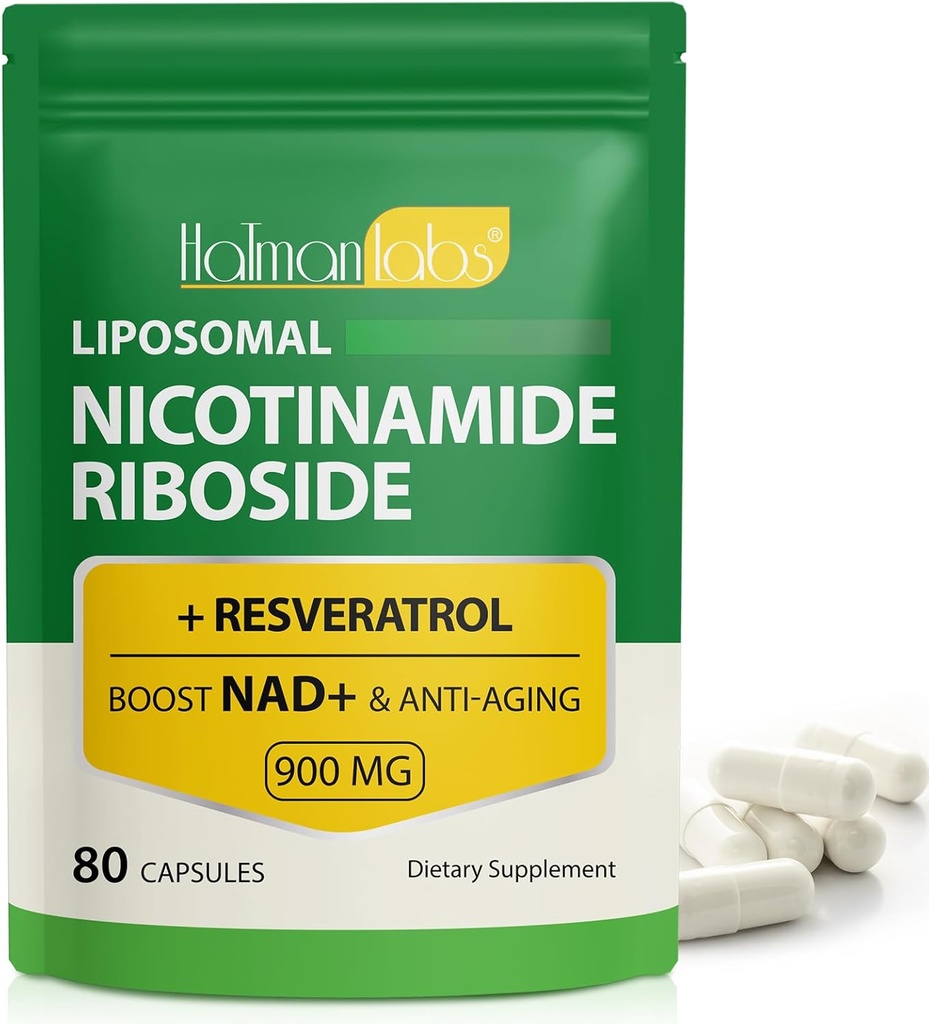 NAD 补编 - Liposomal Nicotinamide Riboside 900mg,Resveratrol,Quercetin - 高纯度 NAD 能源、支持细胞健康、Stamina 和健康老龄化 - 超强80卡普尔