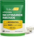 NAD 补编 - Liposomal Nicotinamide Riboside 900mg,Resveratrol,Quercetin - 高纯度 NAD 能源、支持细胞健康、Stamina 和健康老龄化 - 超强80卡普尔