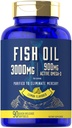 卡莱尔鱼油 3000mg → 900mg Omega 3 → 90 软胶 → Lemon Flavor → 非GMO 和 Gluten 免费补充品