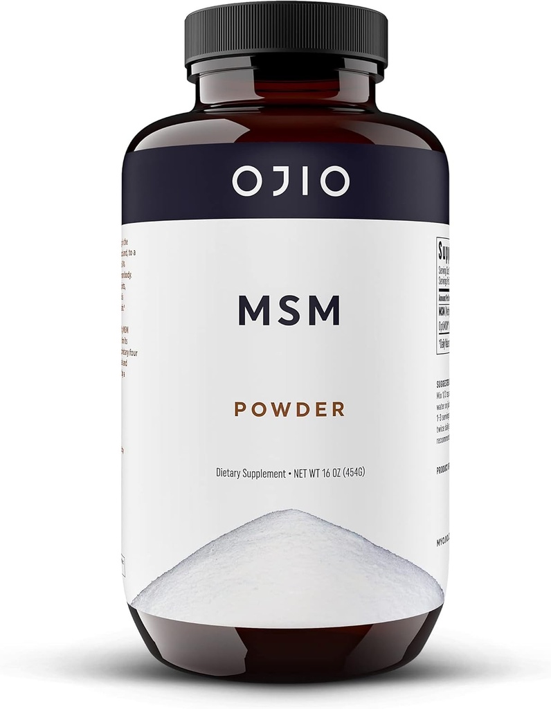 纯OptiMSM MSM 粉末 - MSM 补充剂 - 联合,皮肤,毛发,钉子 - 科舍尔,维根,格卢滕自由,非GMO,无农药或除草剂 - 16 oz (包1)