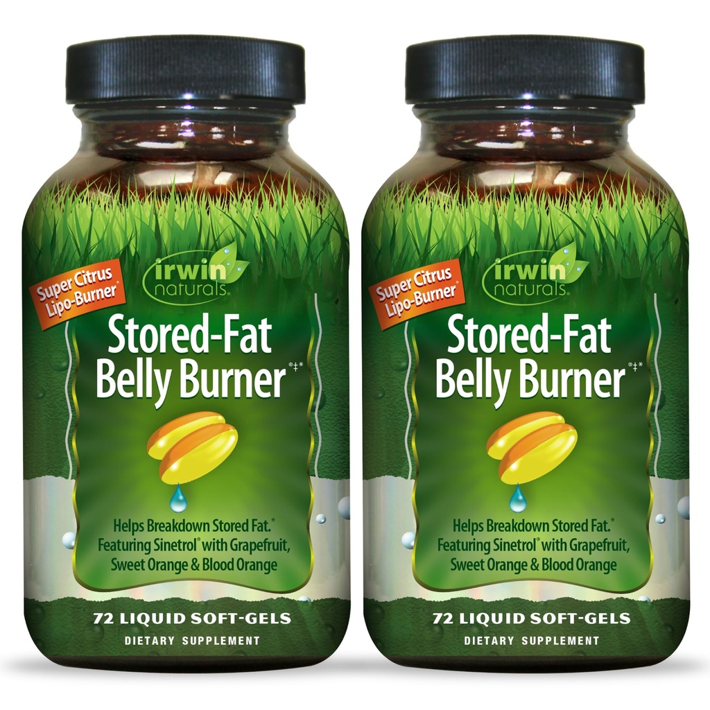 Irwin Naturals Stored-Fat Belly Burner - 72 液态软胶,包2 - 帮助支持存储脂肪的分解 - 48 总服务量