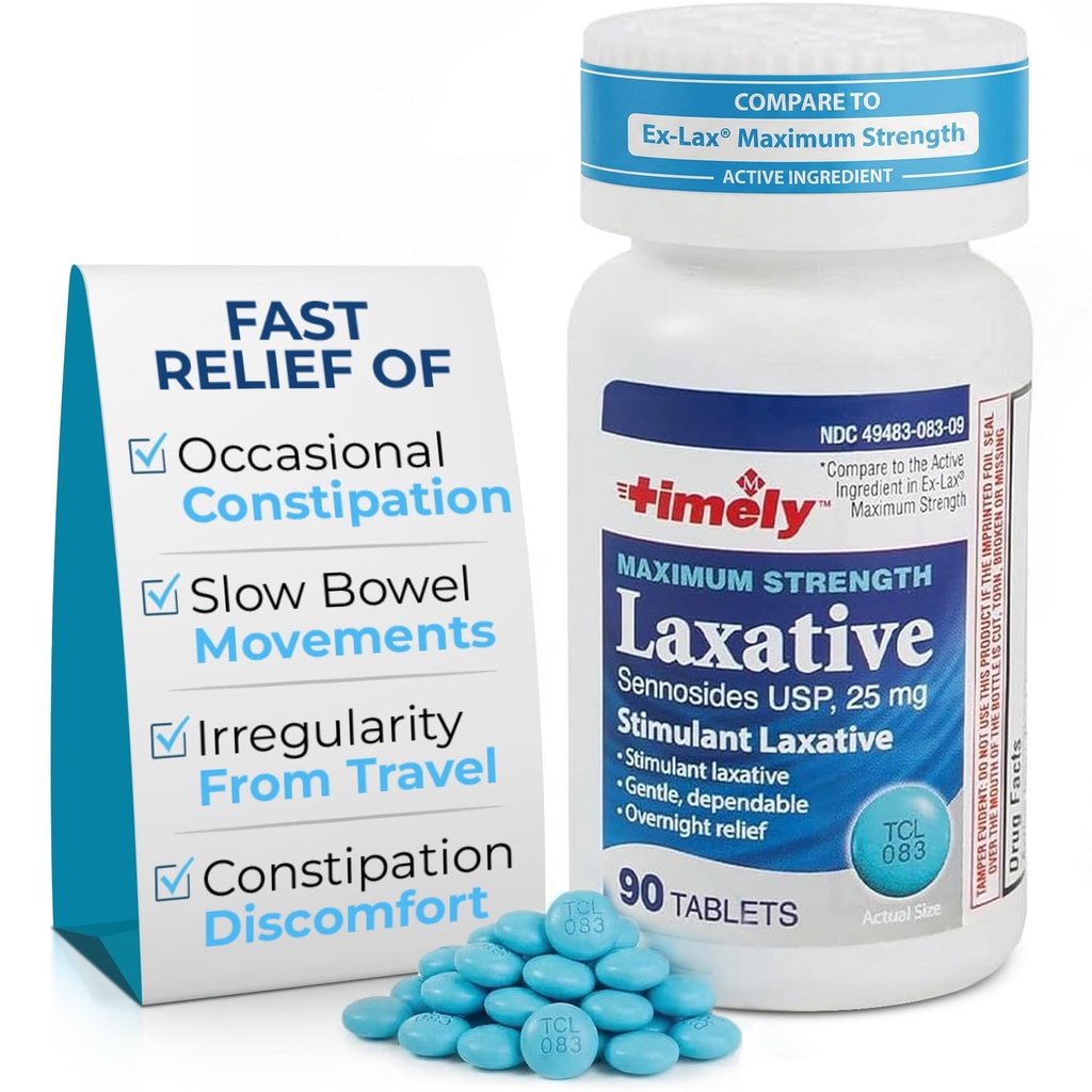 (原始内容存档于2018-09-29). Time -CAP LABS, INC. 及时 - Max Laxatives - 90 最大强度板块 - 25mg Sennosides Laxative - 偶尔的便秘救济,便秘快速动作的最佳拉xatives