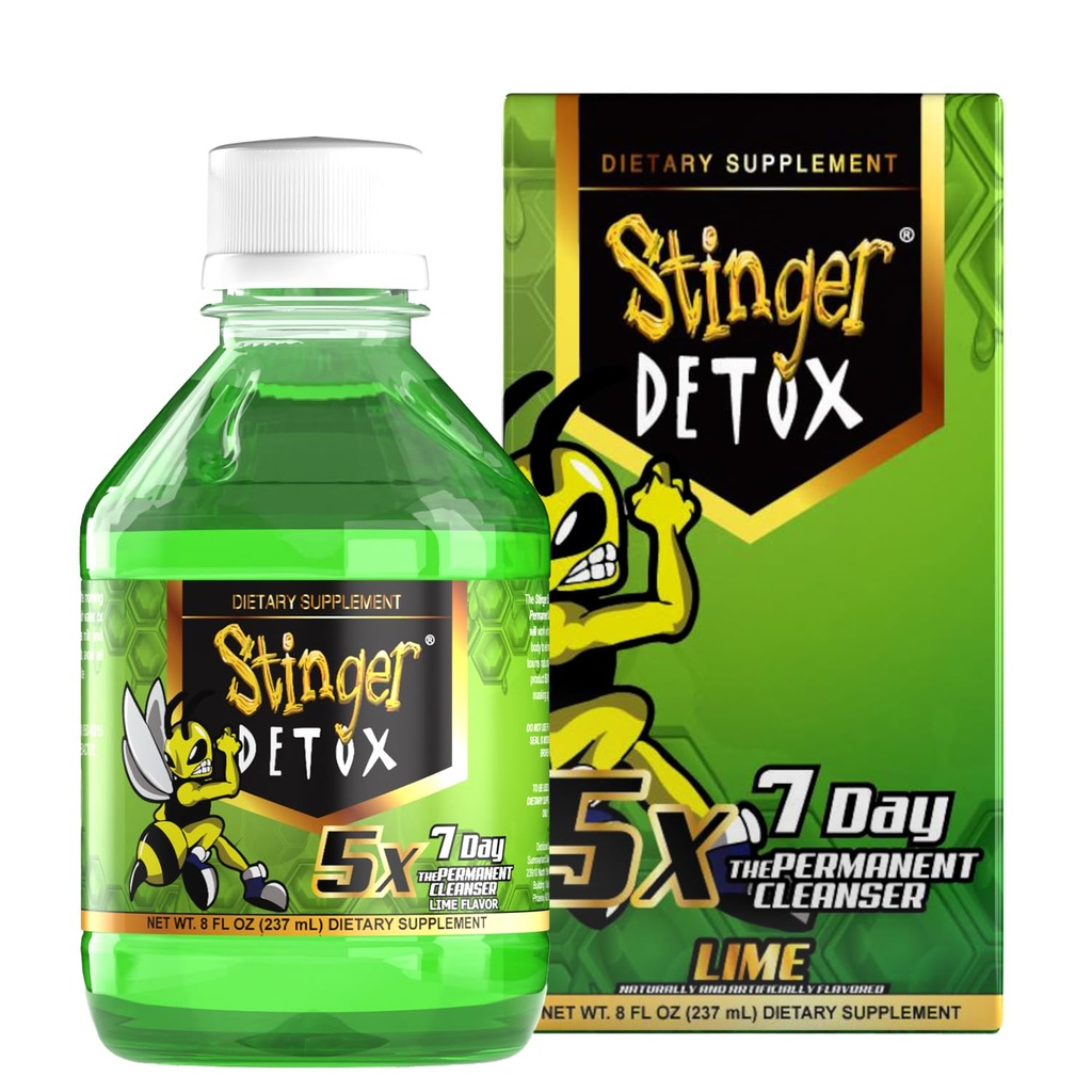 Stinger Detox 5X 7天额外力量永久饮用 — Lime Flavor — 8 FL OZ