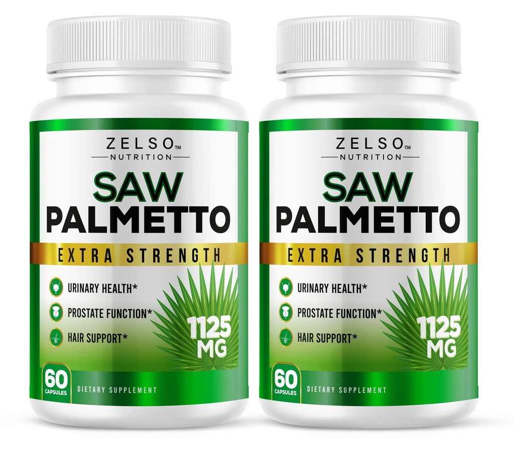(2 Pack) Saw Palmetto Prostate Supplement for Men, 3-in-1 津贴, DHT 屏蔽者头发生长和Beta 屏蔽者,尿道健康,前列腺功能支持, 2个月供应