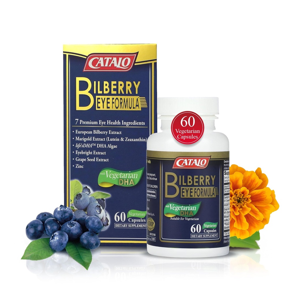 CATALO Bilberry Eye Formule with Vegetarian DHA - 眼科辅助 Featuring Mirtoselect Bilberry 提取器,来自藻类,Lutein, Zeaxanthin, 葡萄种子提取器和锌 - 60 维基百科中的相关条目: 草本植物
