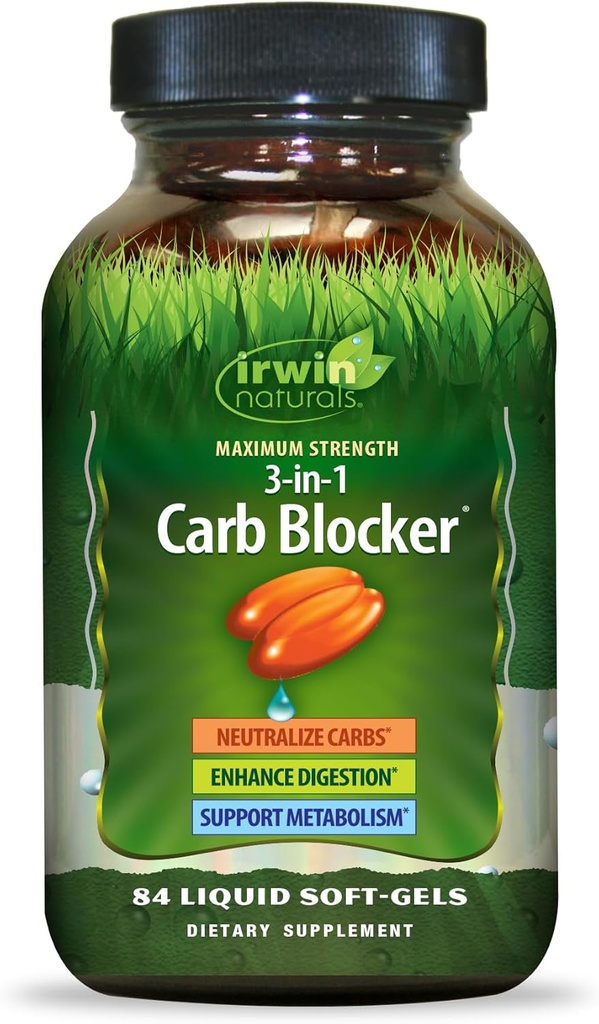 Irwin Naturals 最大强度 3- in-1 碳化物阻塞器 84 计数