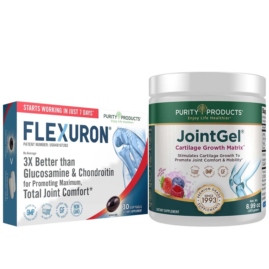 纯度产品 Flexuron 联合公式 + 联合 Gel Flexuron(磷脂油,低分子重氢酸,Astaxanthin) - 联合 Gel Berry 粉末(Bioactive Collagen Peptides + MSM)