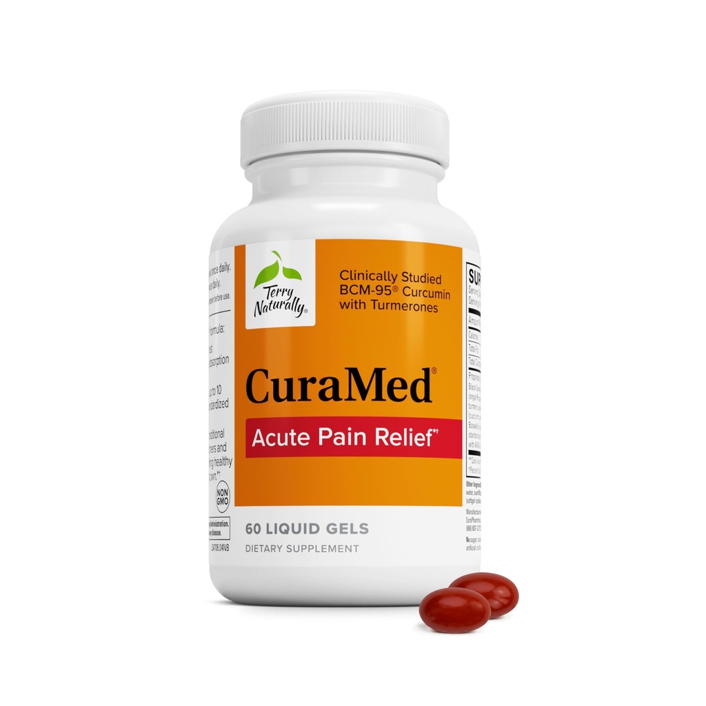 Terry天然CuraMed急性疼痛缓解 -- -- 补充BCM-95 Curcumin & BOS-10 Boswellia -- -- 支持治疗偶发不适的黑芝麻种子油 -- -- 60个液态宝石