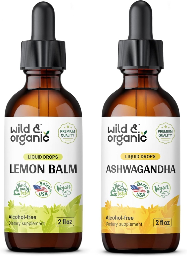 野生和有机柠檬薄荷丁香 2 fl oz & Ashwagandha 2 fl oz