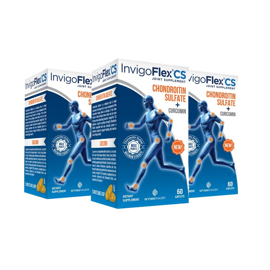 INVIGOFLEX Chondroitin Sulfate 膝盖、手、背和 Hip Premium 联合补充CS - 3 包