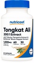 营养成本Tongkat Ali 1000mg 60 Capsules - 配有Tribulus Terrestris和BioPerine,蔬菜卡普斯,Non-GMO,Gluten Free, Potent 提取器