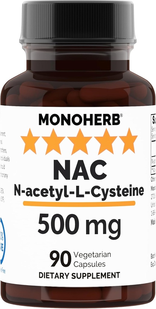 N-乙酰-L-Cysteine - NAC - 500 mg - 90 Veg Capsules