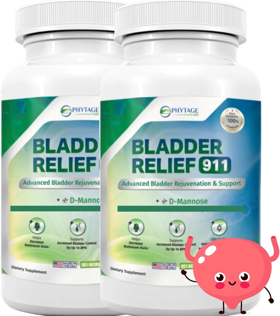 Bladder Relief 911 解毒强度 - 为男女提供Bladder支持,60个Veggie Capsules - 2 Pack