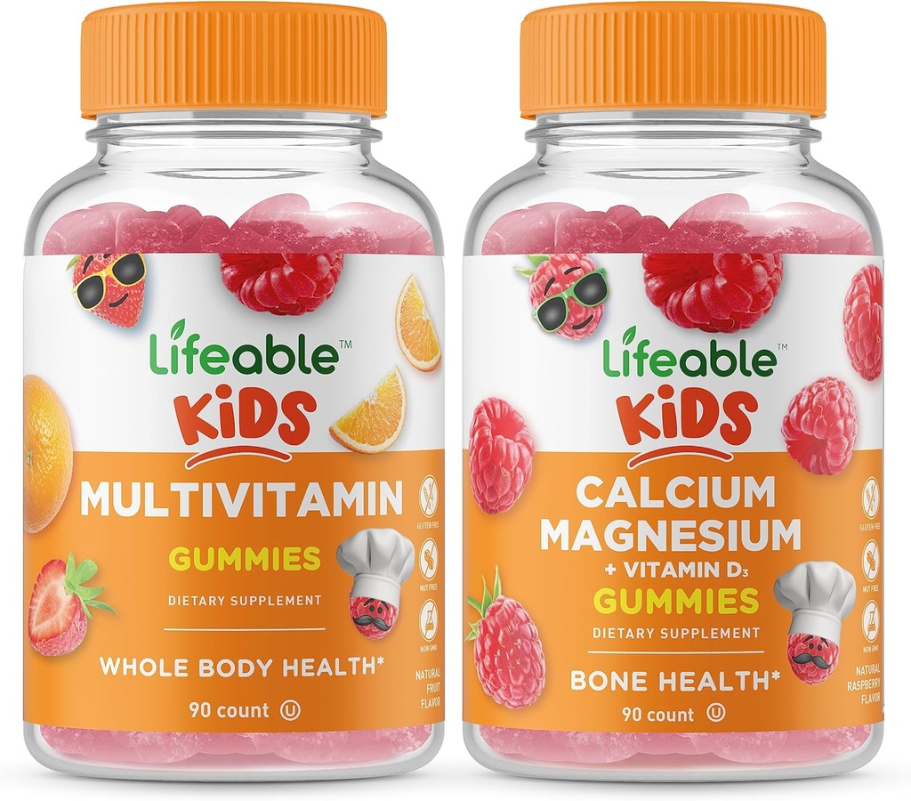 活生生的多维他命儿童 + 钙 镁  Kids  Kids  Kids - Gummys Bundle - Great Tasting, Vitamin Supplement, Gluten Free, GMO Free, Chewable Gummy  Kids  Kids  Kids  Kids  Kids  Kids  Kids
