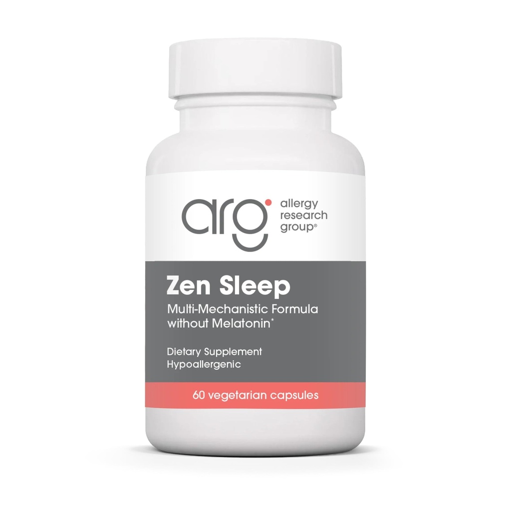 过敏研究小组 Zen Sleep - GABA L-Thenine Sleep 配有P5P, 5-HTP, 和维生素B6的成人睡眠补充, 天然援助促进平静, 休息 REM - 60 蔬菜卡普苏尔