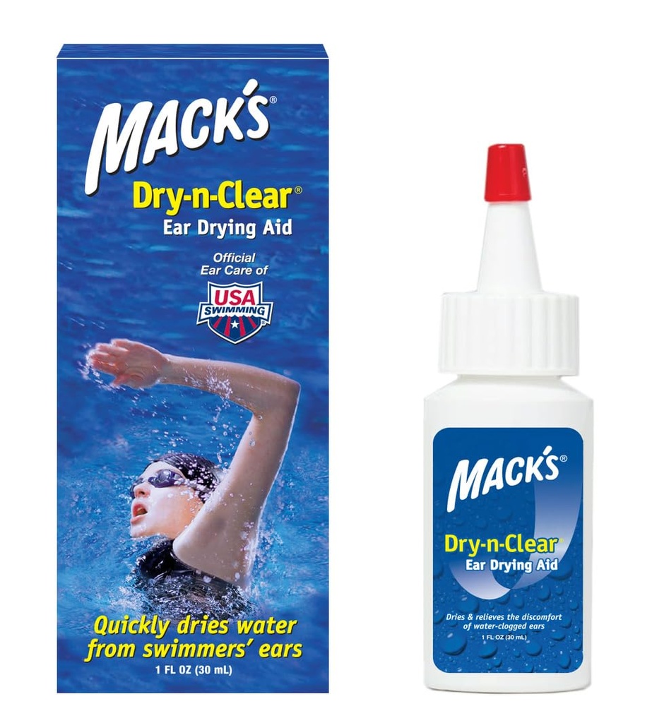 Mack的干燥(n-Clear) 耳干援助 - 游泳者耳滴,用于游泳,淋浴,斯库巴潜水和冲浪 - 1 Fl Oz