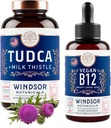 WINDSOR BOTANICALS TUDCA 配有西利玛林牛奶硝酸盐和维根维生素B12 液体-健康支助包