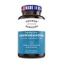 托马斯的全自然补救 有机 Ashwagandha 压力支持补充, Mood & Energy 支持, Pure Ashwagandha 1000mg, Ultra 吸附黑椒, Vegan, 无填充器