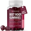Beet Root Gummys配有COQ10 & Pomegranate - Nitric Oxide 男女配药 - Beetroot 耐力,性能,恢复 - Vegan, Non-GMO, Gluten Free - Mixed Berry Flavor, 120 Count