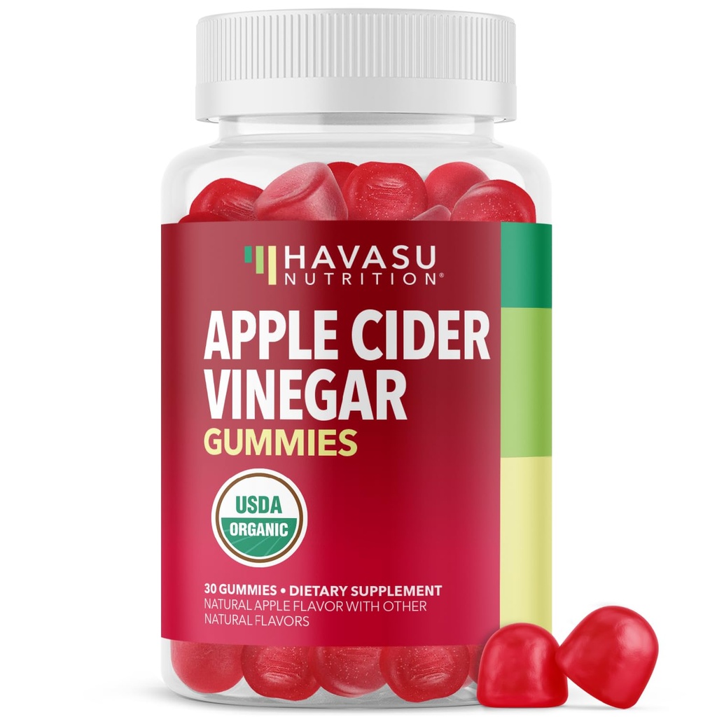 Apple Cider Vinegar Gummys - 有机ACV用于消化健康,代谢与古特支持的维生素 - 30 Counter - Vegan, Non-GMO, Gluten-Free - 美味的Flavor & No Harsh Taste - 15日供应
