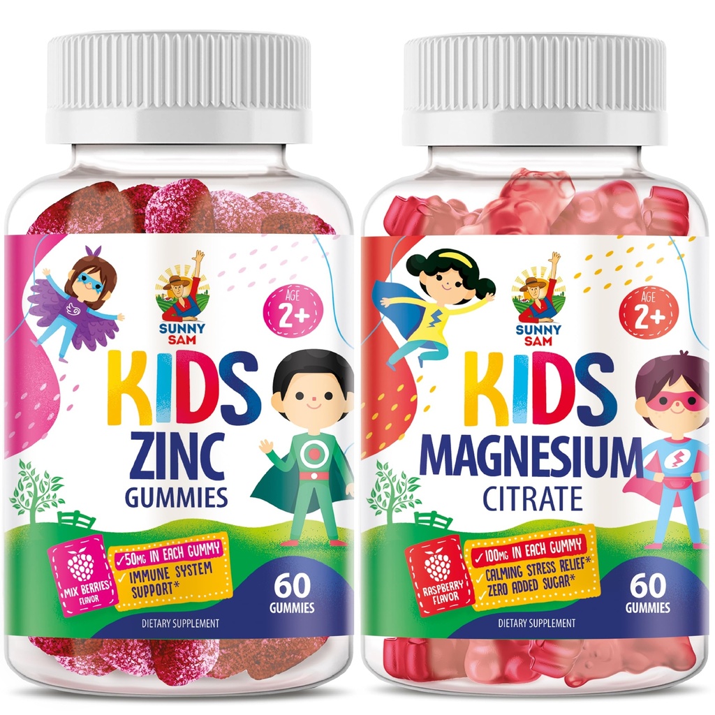 SUNNY SAM ZINC Chewable Gummy & Magnesium Gummys for Kids (英语:SUNNY SAM ZINC Chewable Gummy & Magnesium Gummys for Kids) (美国英语).