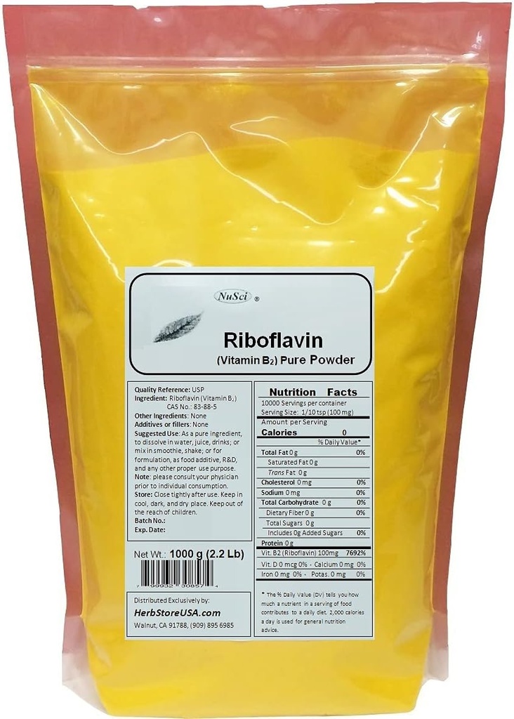 维生素B2 Riboflavin纯粉能源(1 000克(2.2磅))