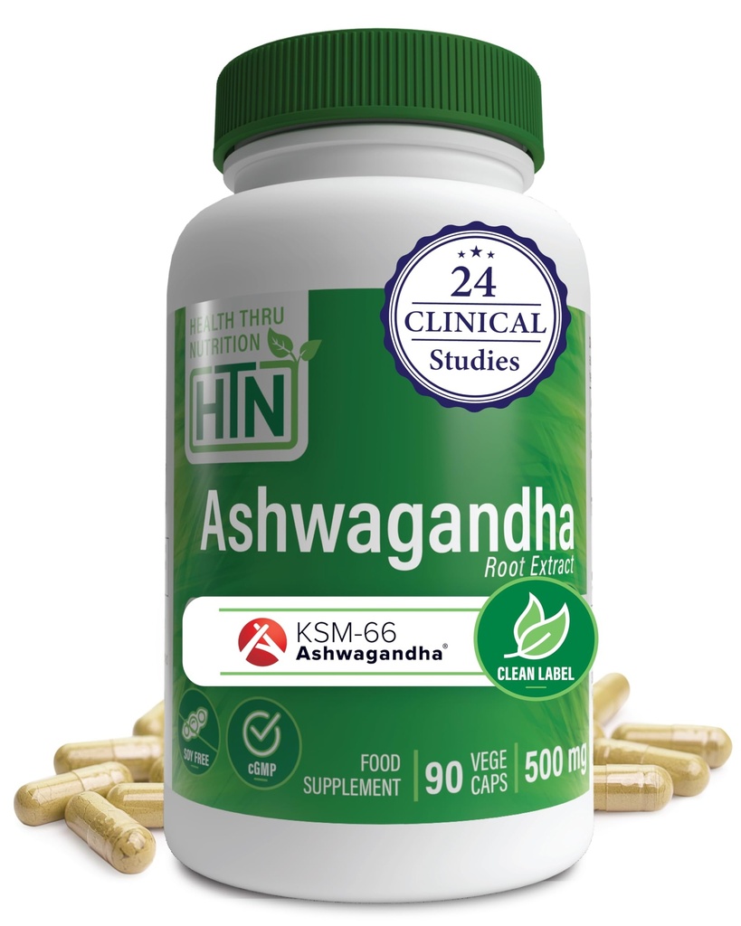 健康营养 Ashwagandha 500mg KSM"66" 90 Capsules 压力、泥液、焦点和能量 临床证明和有机根 - 仅Whitania Somnifera 提取 → Non-GMO, Gluten & Soy Free