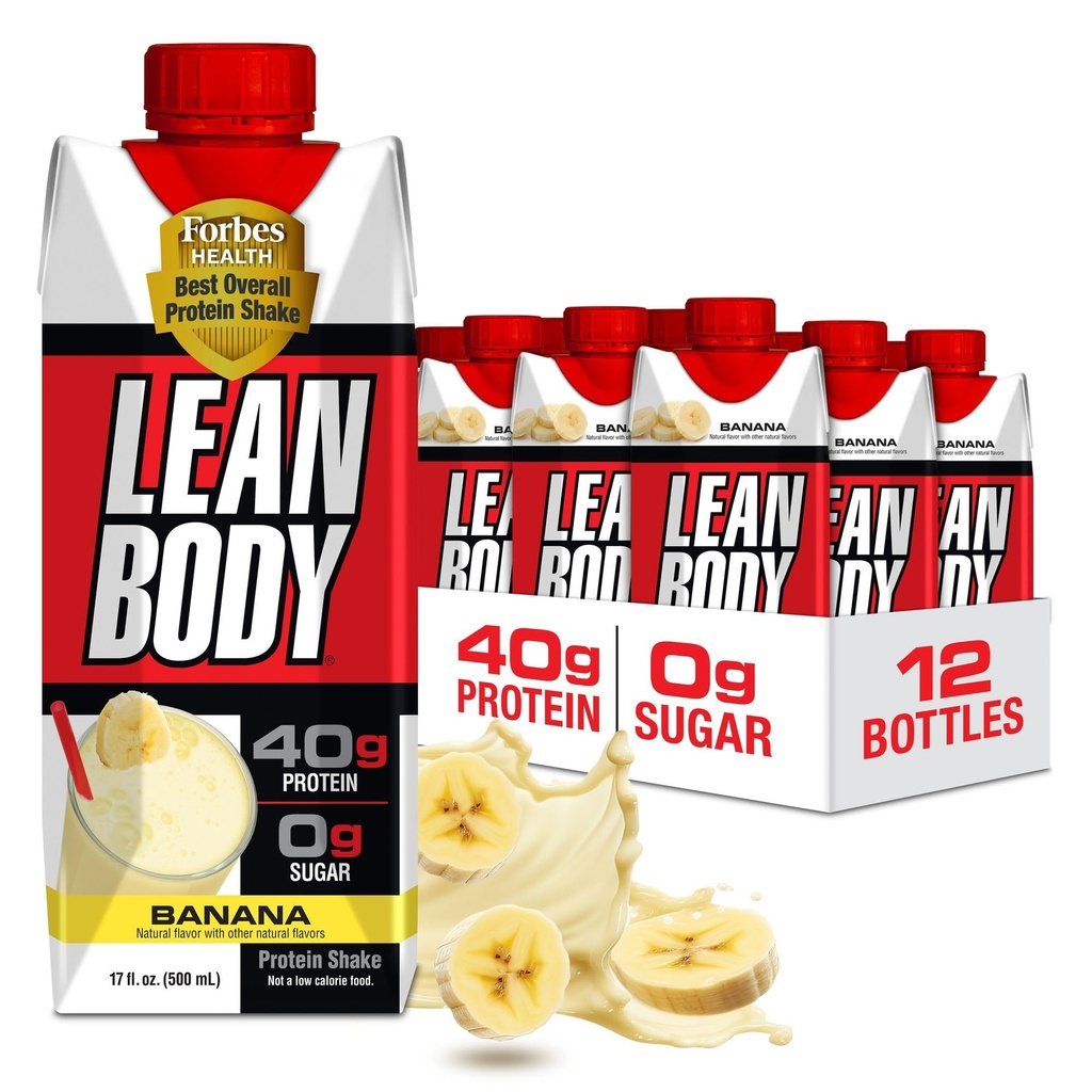 利安体 准备饮用 香蕉蛋白 摇摆 40g 蛋白质 Whey Blend, 0 糖, Gluten Free, 22 维生素和矿物, 17 Ounce(可回收卡通和立德 - 包12) LABRADA