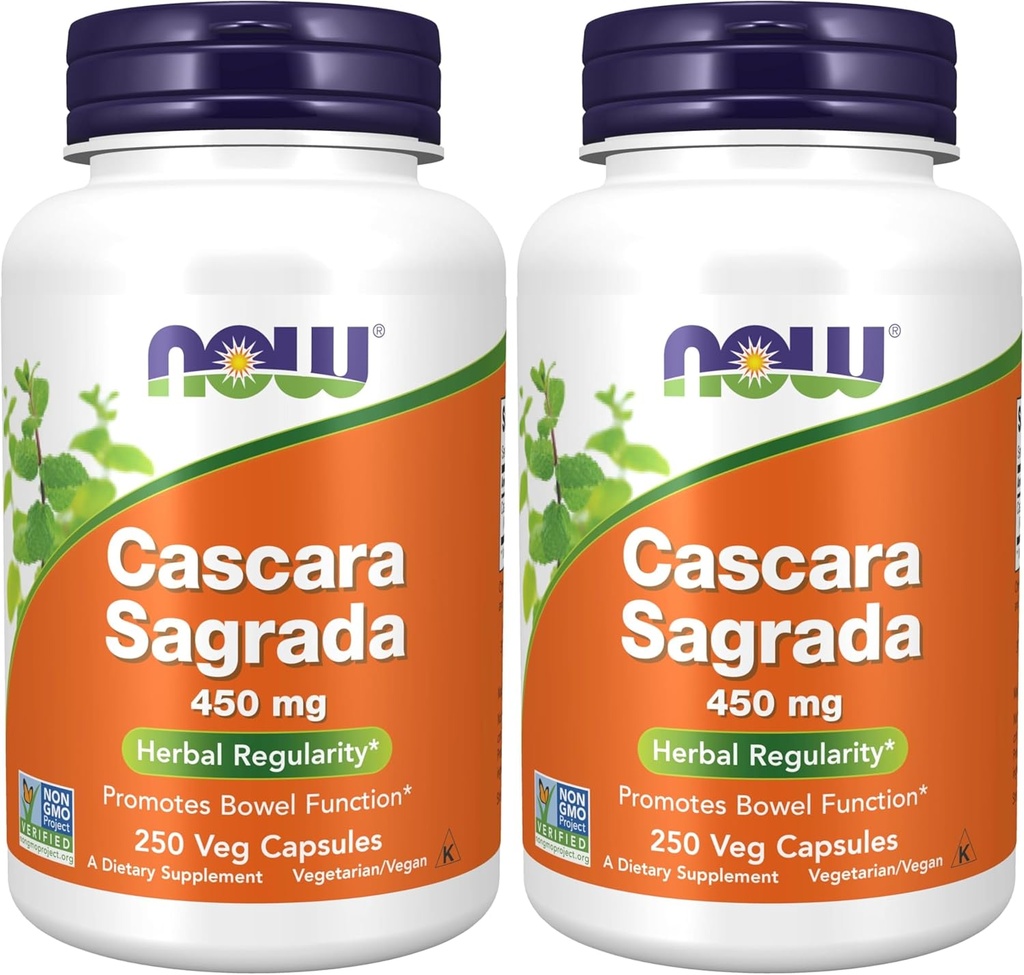 NOW 补编,Cascara Sagrada(Rhamnus purshiana)450毫克,250Veg Capsules(包2)
