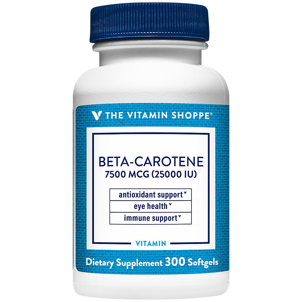 维生素店 beta-Carotene 2 500IU(维生素A),抗氧化剂支持视觉和免疫健康(300软胶)