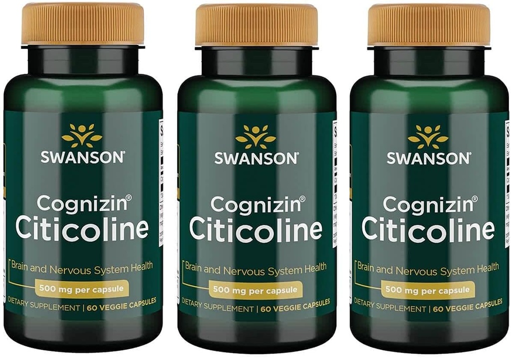 Swanson Cognizin Citicoline 1 000毫克 60伏特卡普勒(3包)