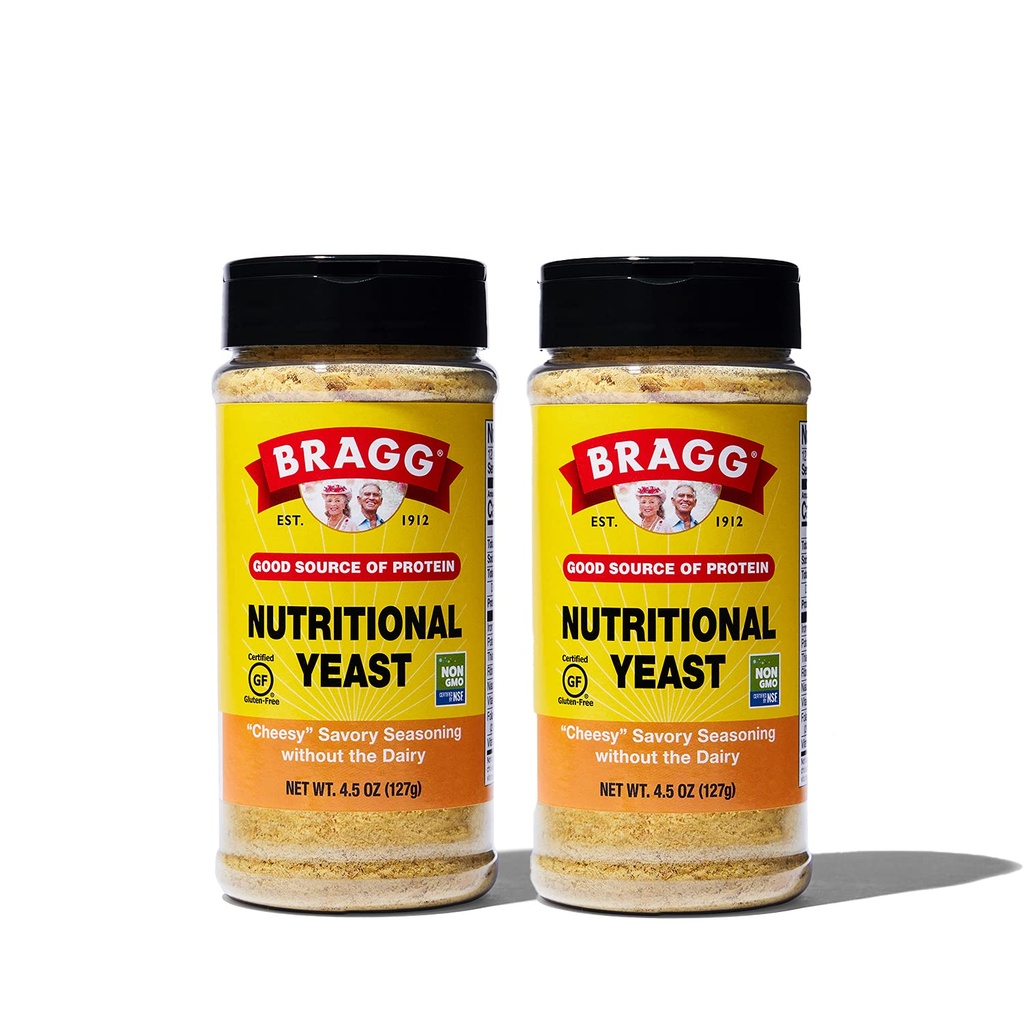 Bragg Premium 营养 东方季节 - Vegan, Gluten Free – 蛋白质和维生素的好来源 - 营养素 Savory Parmesan Cheese 代用品(原件:4.5 Ounce (Pack of 2)).