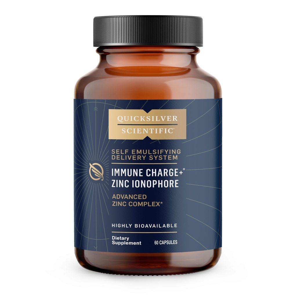 Quicksilver Scientific Imune Charge+锌电离磷酸盐 - 锌补充剂与Quercetin,Luteolin,Hesperetin Imune + GI 支持(60 Capsules)复杂.