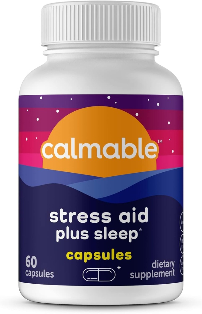 压力救济援助+睡眠支助 -- -- 解除压力、放松和睡眠更好 -- -- Vegan -- -- 与Melatonin、Ashwagandha和L Theanine -- -- 抗压力支助维生素补充 -- -- 60卡普尔